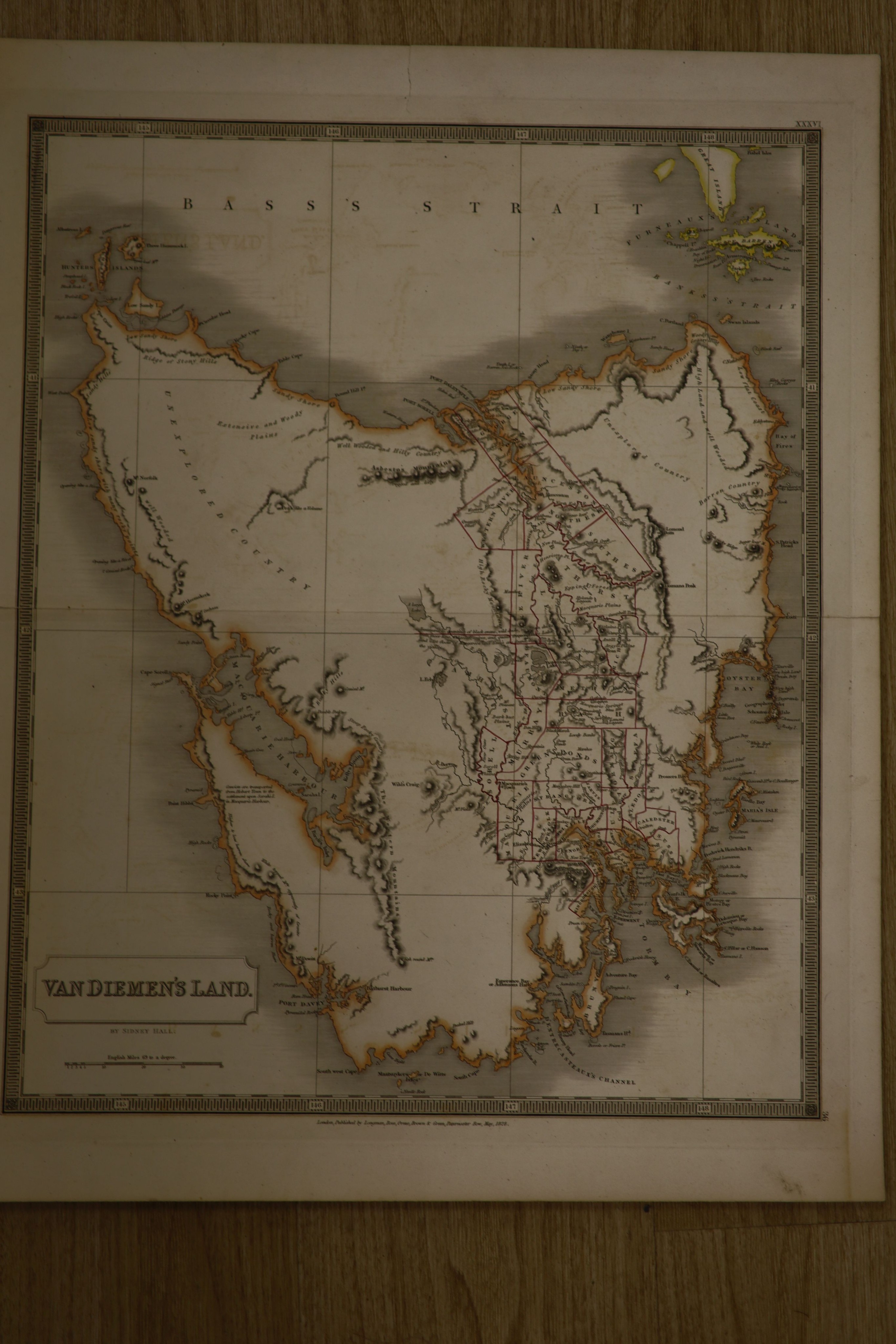 A folio of 19th century maps of Tasmania